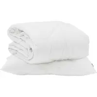 vidaXL Couverture d'été avec oreiller 2 pcs Blanc Microfibre
