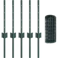 vidaXL Clôture européenne avec poteaux, 10 x 0,4 m, acier revêtu de PVC, couleur verte