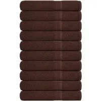 vidaXL Serviettes 10 pcs marron 100x200 cm 360 g/m² 100% coton