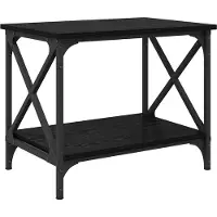 vidaXL Table d'appoint noire aspect chêne 55 x 38 x 45 cm