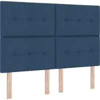 vidaXL Lit à sommier tapissier avec bandes lumineuses LED bleues, 160 x 200 cm, tissu