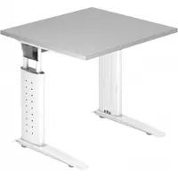 Hjh OFFICE PRO UNDA 8 W - 80 x 80, réglable en hauteur, gris/blanc