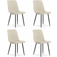 Leobert Chaise Valora TURIN Velours Beige x4 - 4 chaises beiges pour la décoration intérieure