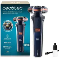 Cecotec Rasoir rotatif PrecisionCare en aluminium. Lames pour poils longs et courts, écran LED intelligent, 2 vitesses