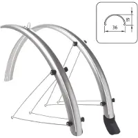 Wag Zeus 2 28´´ X 36 Mm Mudguard Set Argenté 28´´