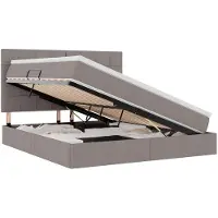 vidaXL Lit de rangement avec matelas Taupe 180 x 200 cm Tissu