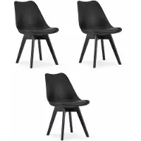 Leobert MARK chaise - noir / pieds noirs x 3
