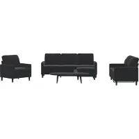 vidaXL Ensemble de canapés 4 pièces avec coussins Noir velours