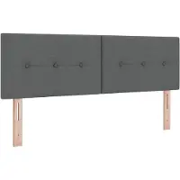 vidaXL Tête de lit LED avec bandes lumineuses LED gris foncé 144 cm tissu