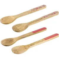 Jline Set 2 couvert a salade long bois de manguier rose assortiment de 2
