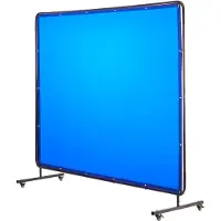Vevor Écran de Soudage 1,74 x 2,34 m Rideau de Soudage avec Cadre Écran Protection Soudure Mobile Vinyle Ignifuge avec 4 Roulettes avec 2 Freins