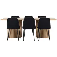 Ebuy24 Olivia ensemble pour salle à manger table 100x210cm et 6 chaises nature, noir.
