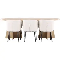 Ebuy24 Bootcut ensemble pour salle à manger table 115x230cm et 6 chaises bouclé naturel.