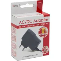 HomeShopXL Adapter 12V/12W1000mA Schwarz (12 W), Chargeur USB, Noir