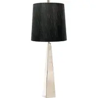 Elstead Lighting Lampe de table avec abat-jour Ascent, chromée et noire, 1xE27x60W, tissu, dimensions : 79x30x30 cm, IP20, Elstead
