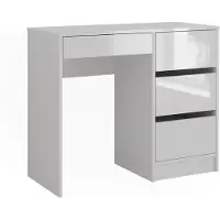 Vicco Bureau Sherry Blanc Haute brillance 90x40cm avec tiroirs, Model 43665