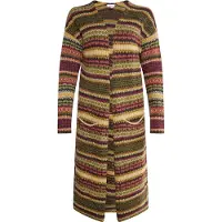 Usha Cardigan 'Carnea' bleu marine / jaune / olive / rouge