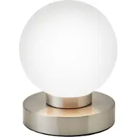 B.K.Licht Lampe de chevet tactile, intensité lumineuse variable par paliers,E14,lampe de bureau, lampe chevet, lampe de table, 12,6x15,7 cm,nickel mat