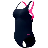 Speedo Solid Flex Band Swimsuit Bleu UK 40 Femme