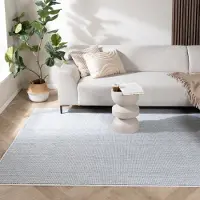 Rugaia Tapis à poils courts - Lykke Bleu Clair | 200x290 cm | Rectangulaire | Tissage plat