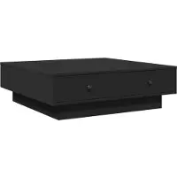 vidaXL Table basse noire 90x90x28 cm Bois composite