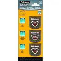 Fellowes - Safecut Replacement Blades -3 Styles - 5411301 - Accessoires pour rogneuse - Noir - Lot de 3