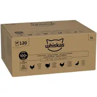 Whiskas 120x 85g Adult sachet sélection volaille en gelée nourriture humide pour chats
