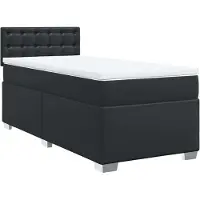 vidaXL Lit boxspring avec matelas noir 90x190 cm similicuir
