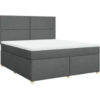 vidaXL Lit boxspring avec matelas gris foncé 180x200 cm Tissu
