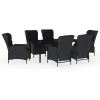 vidaXL Ensemble de jardin 7 pièces gris foncé