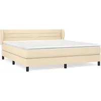 vidaXL Lit boxspring avec matelas Crème 160x200 cm Tissu