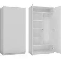 Top E Shop Penderie à deux portes 90 cm TAUNO – blanc