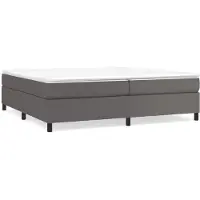 vidaXL Lit boxspring avec matelas Gris 200x200 cm simili-cuir