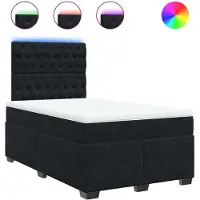 vidaXL Lit boxspring avec matelas noir 120x200 cm velours