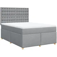 vidaXL Lit boxspring avec matelas gris clair 160x200 cm Tissu