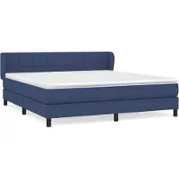 vidaXL Lit boxspring avec matelas bleu 180x200 cm Tissu