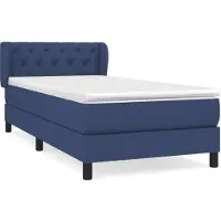 vidaXL Lit boxspring avec matelas bleu 80x200 cm Tissu
