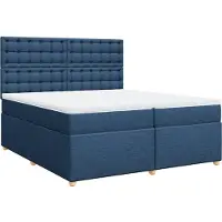vidaXL Lit boxspring avec matelas bleu 200x200 cm Tissu