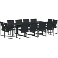 vidaXL Ensemble de jardin 13 pièces noir Textilène