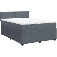 vidaXL Lit boxspring avec matelas gris foncé 160x200 cm velours