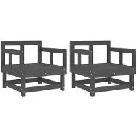 vidaXL Chaises de jardin 2 pcs. Gris Pin massif