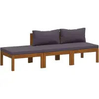 vidaXL Ensemble de salon de jardin 3 pièces avec revêtement en bois massif d'acacia