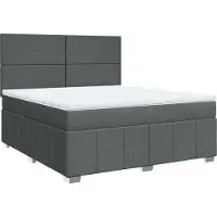 vidaXL Lit boxspring avec matelas gris foncé 180x200 cm Tissu
