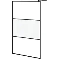 vidaXL Paroi de douche pour douche à l'italienne 115x195cm ESG Semi-mat Noir
