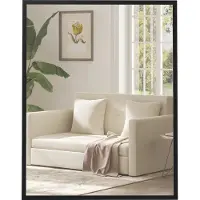HOMCOM Miroir mural rectangulaire dim. 70L x 90H cm cadre MDF noir