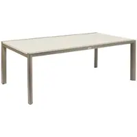 Hespéride Table De Jardin Extensible En Alu Luzane Argile/Café, Rallonge Relevable - 12 Places -
