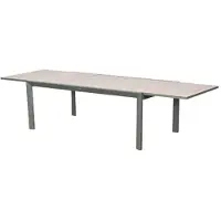 Hespéride Table De Jardin Rectangulaire Extensible Rallonge Coulissante Alu Evasion Effet Bois Lin Laurier - 10/12 Places -