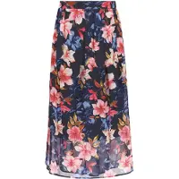 Usha Jupe bleu marine / olive / magenta / blanc