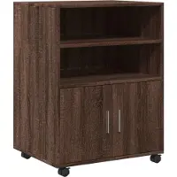 vidaXL Armoire à roulettes chêne marron 60x48x81 cm bois d'ingénierie