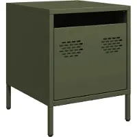 vidaXL Table de chevet vert olive 35x39x43,5 cm acier